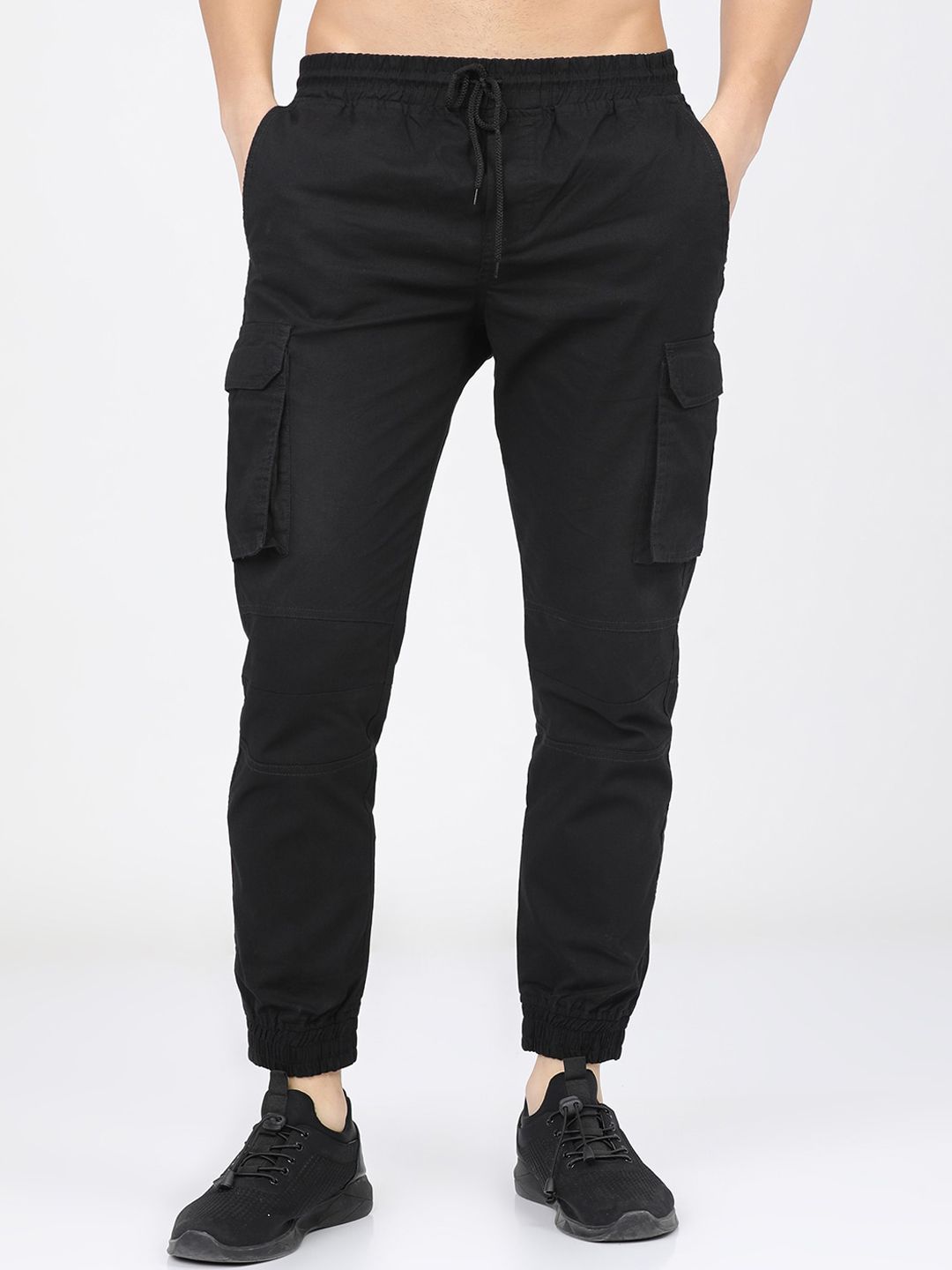 HIGHLANDER Men Black Slim Fit Easy Wash Joggers Trousers-picture-39