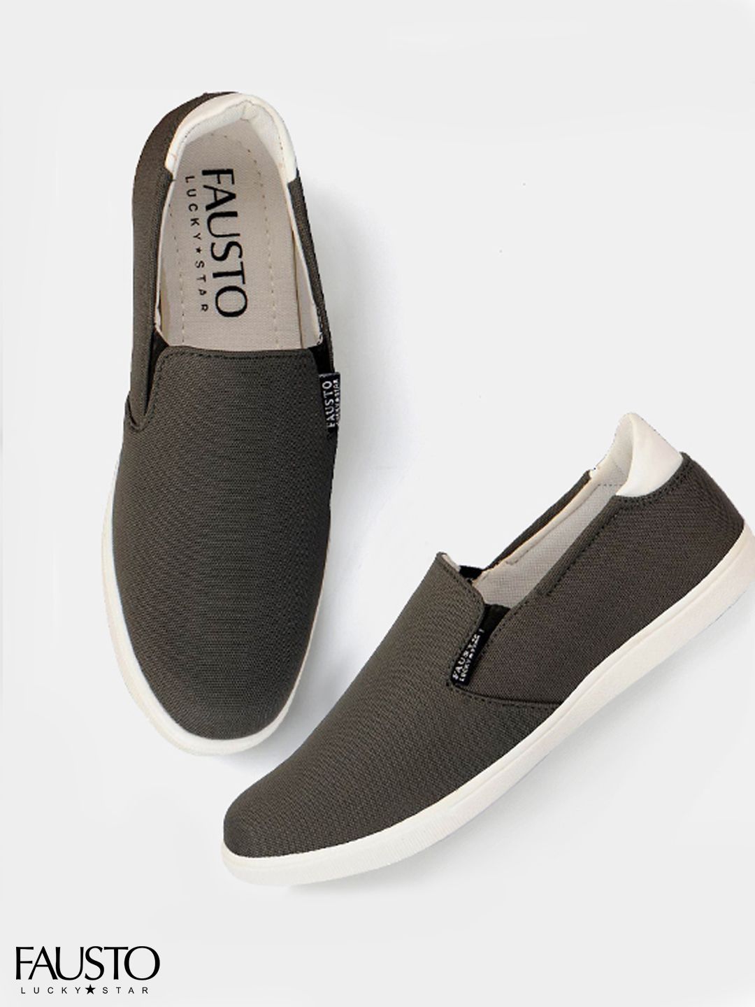 FAUSTO Men Grey Slip-On Sneakers-picture-23