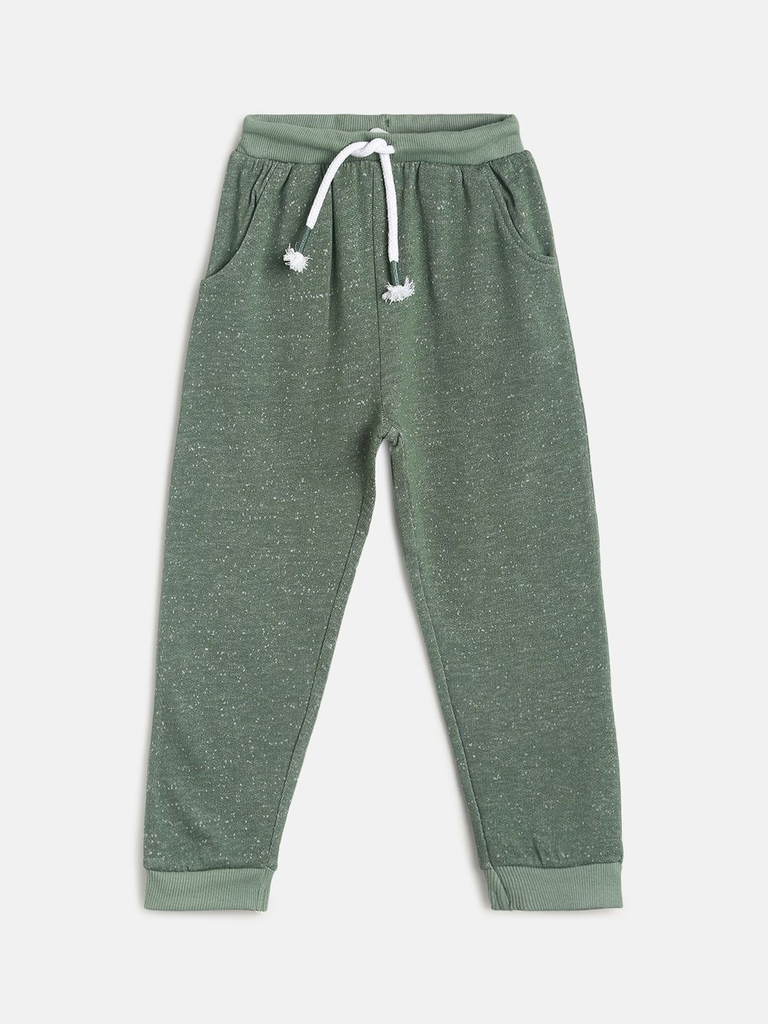 MINI KLUB Infant Boys Olive Green Solid Pure Cotton Joggers-picture-10