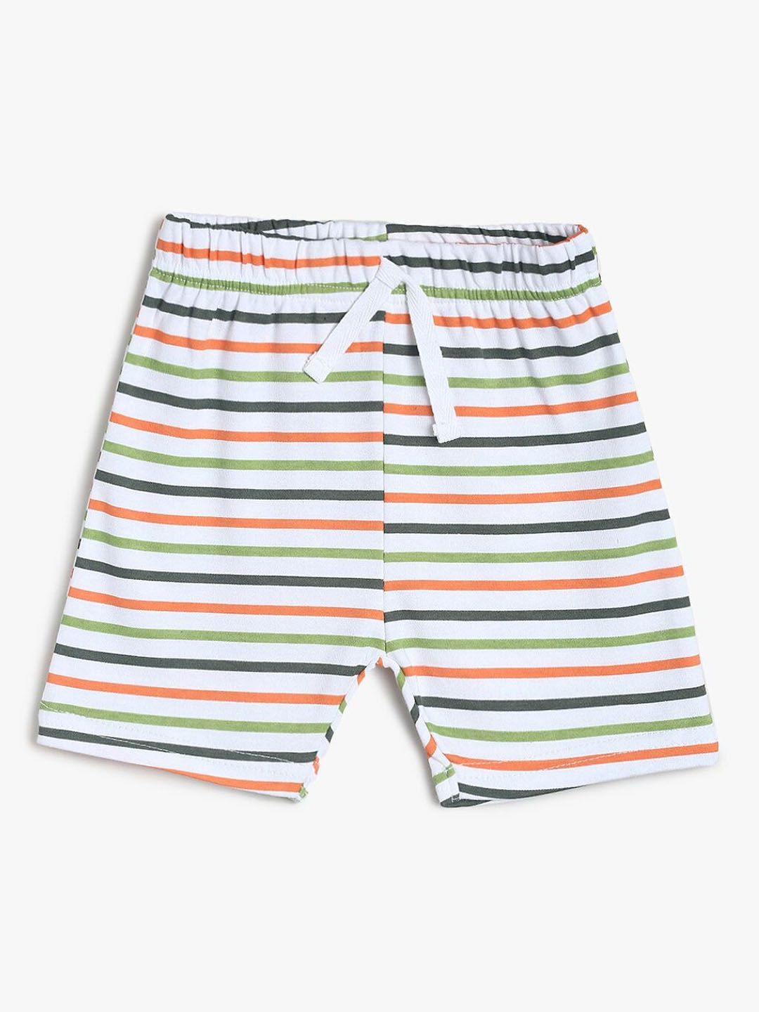 MINI KLUB Infant Boys Multicoloured Striped Cotton Regular Shorts-picture-11