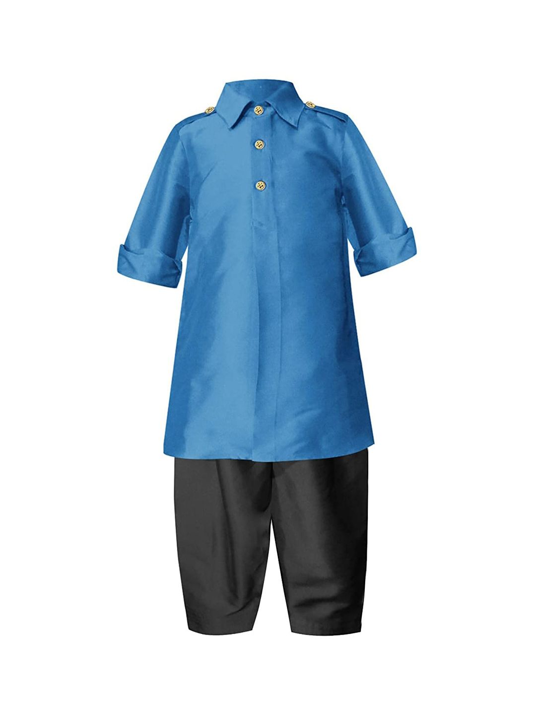 A.T.U.N. Boys Blue Regular Pathani Kurta with Pyjamas-picture-20