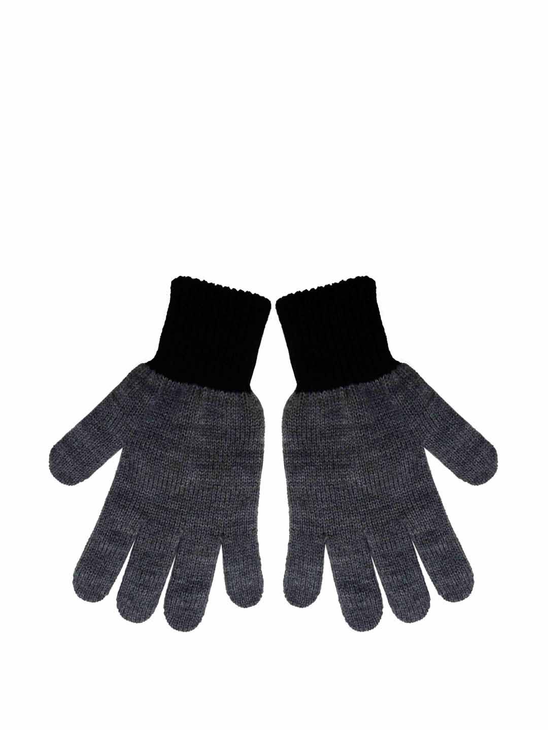 Gajraj Men Black & Charcoal Grey Stylish Winter Woolen Gloves-image-47