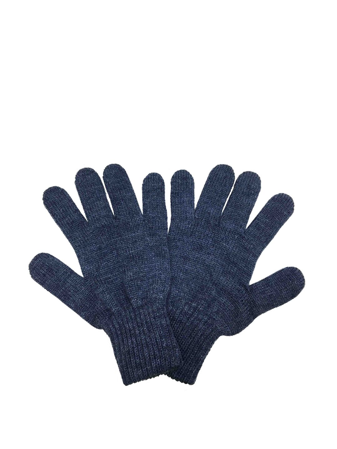 Gajraj Men Navy Melange Winter Woolen Gloves-picture-7