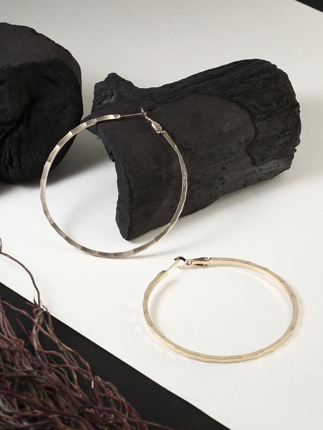 Adwitiya Collection Gold-Toned Classic Hoop Earrings-picture-10
