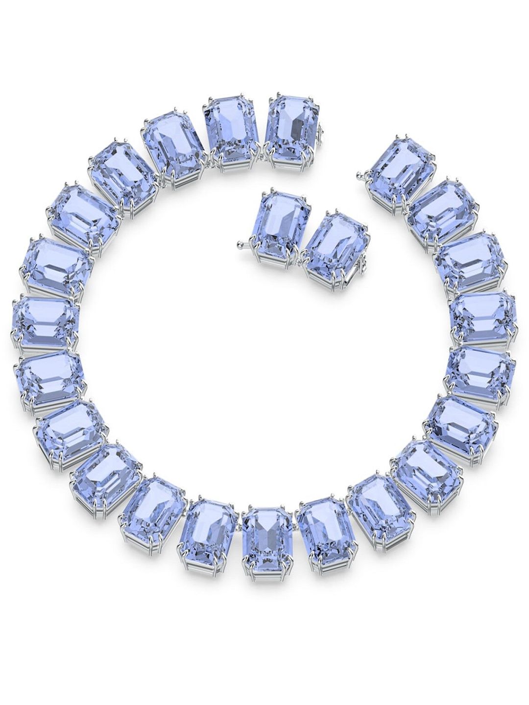 SWAROVSKI Blue Rhodium-Plated Millenia Crystals Studded Necklace-image-31