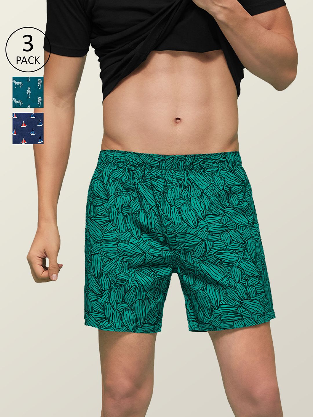 XYXX Men Pack of 3 Printed Pure Cotton Boxers XYBOX3PCKN90-picture-16