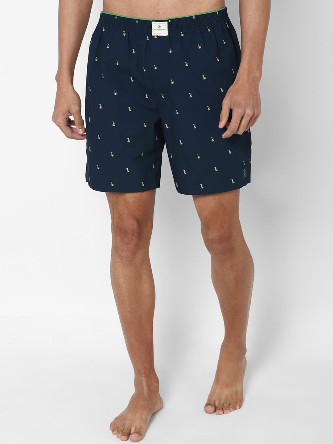 SIMON CARTER LONDON Men Navy Blue Printed Pure Cotton Boxer-picture-11
