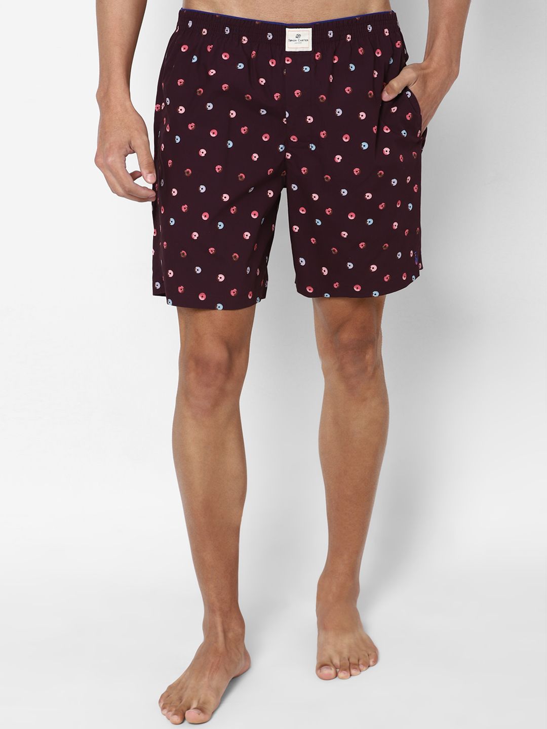 SIMON CARTER LONDON Men Maroon Printed Boxer Shorts-picture-24