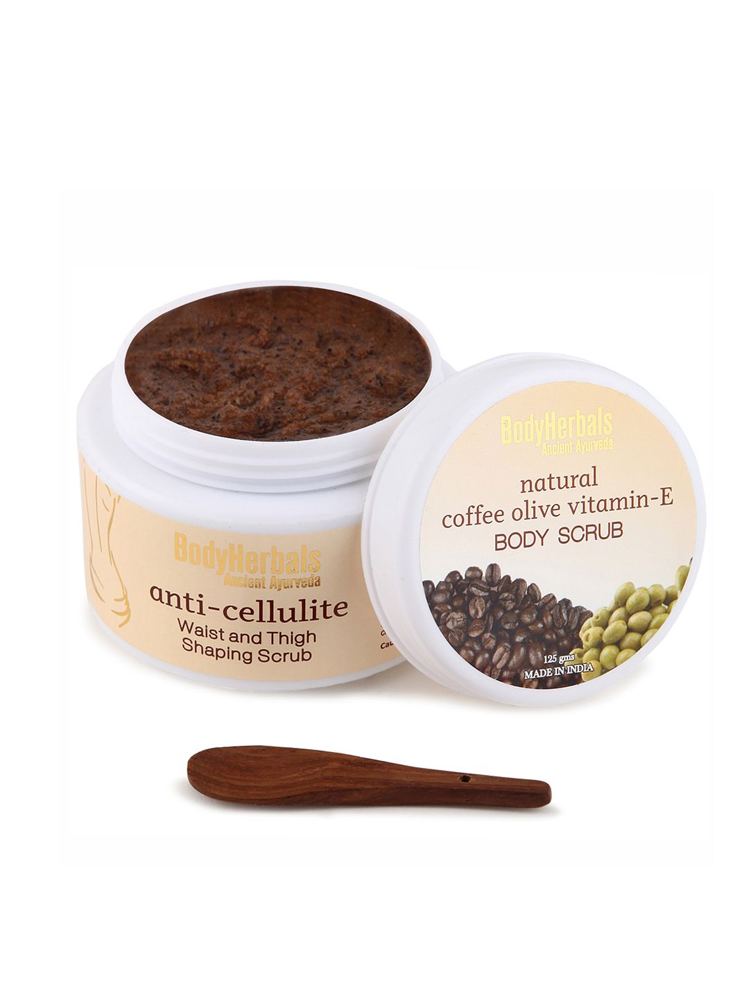 BodyHerbals Exfoliating Coffee Body Scrub With Olive + Vitamin E & Spoon - 125 g-image-12