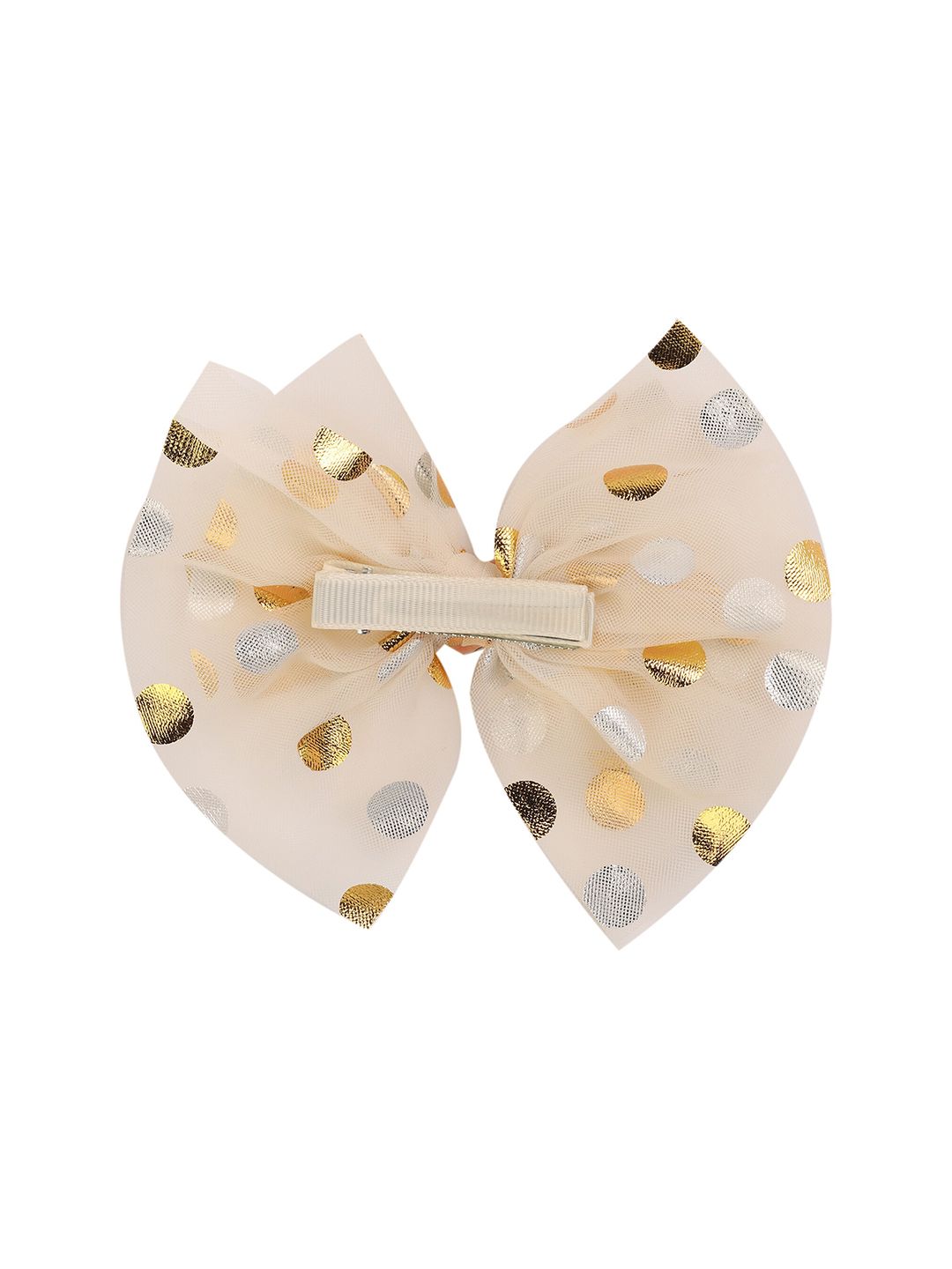 Buy Yellow Bee Yellow Bee Girls Beige & Gold-Toned Bow Embellished