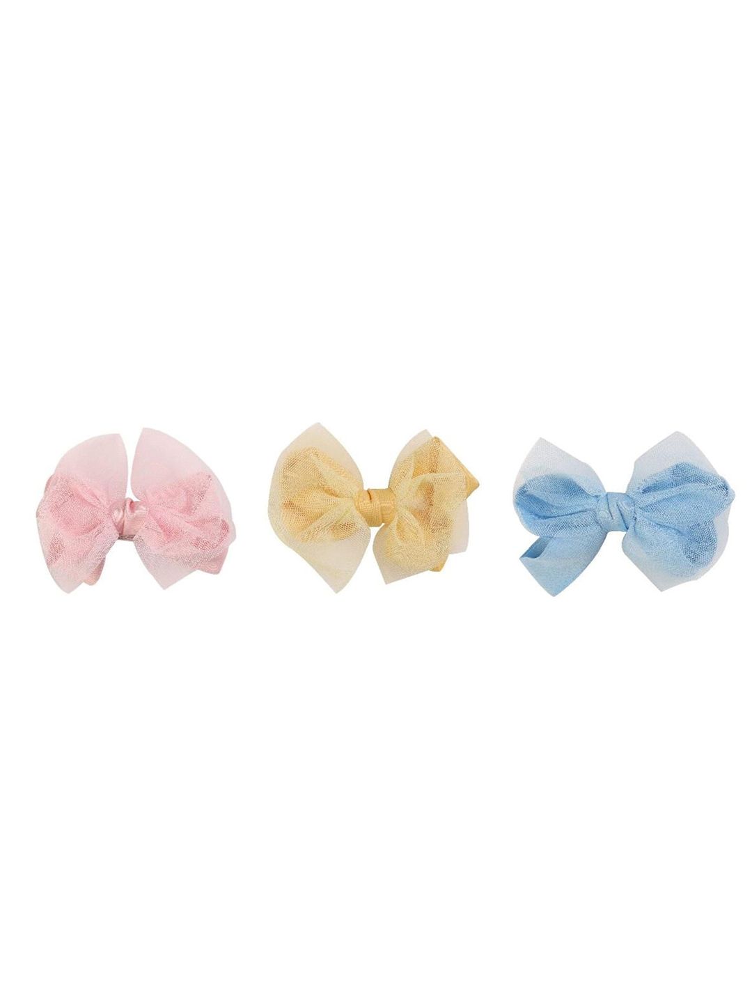 Yellow Bee Girls Pack Of 3 Multicolor Bow Alligator Hair Clips-picture-38