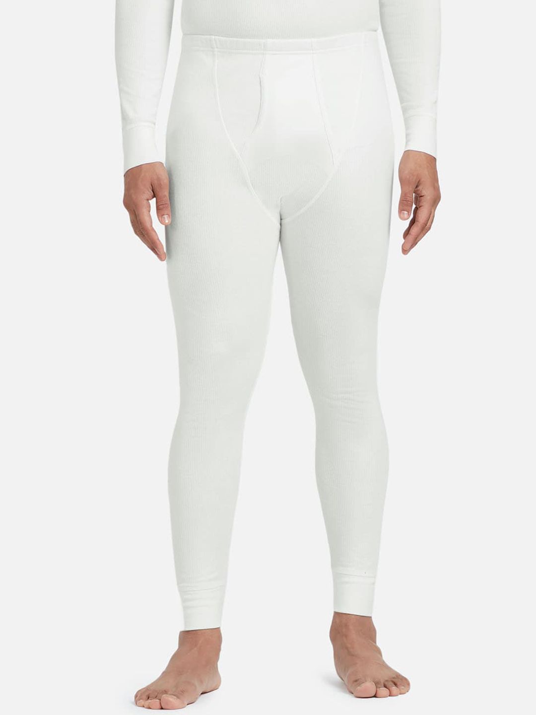 XYXX Men Off White Solid Antibacterial Thermal Bottoms-picture-21