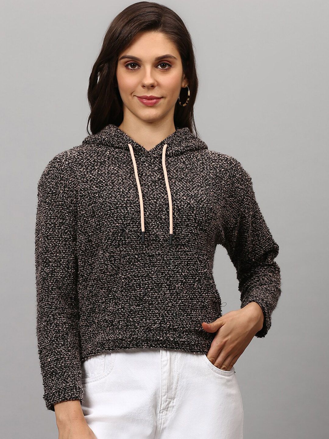 pinacolada Campus Sutra Women Brown Hooded Sweatshirt-picture-49