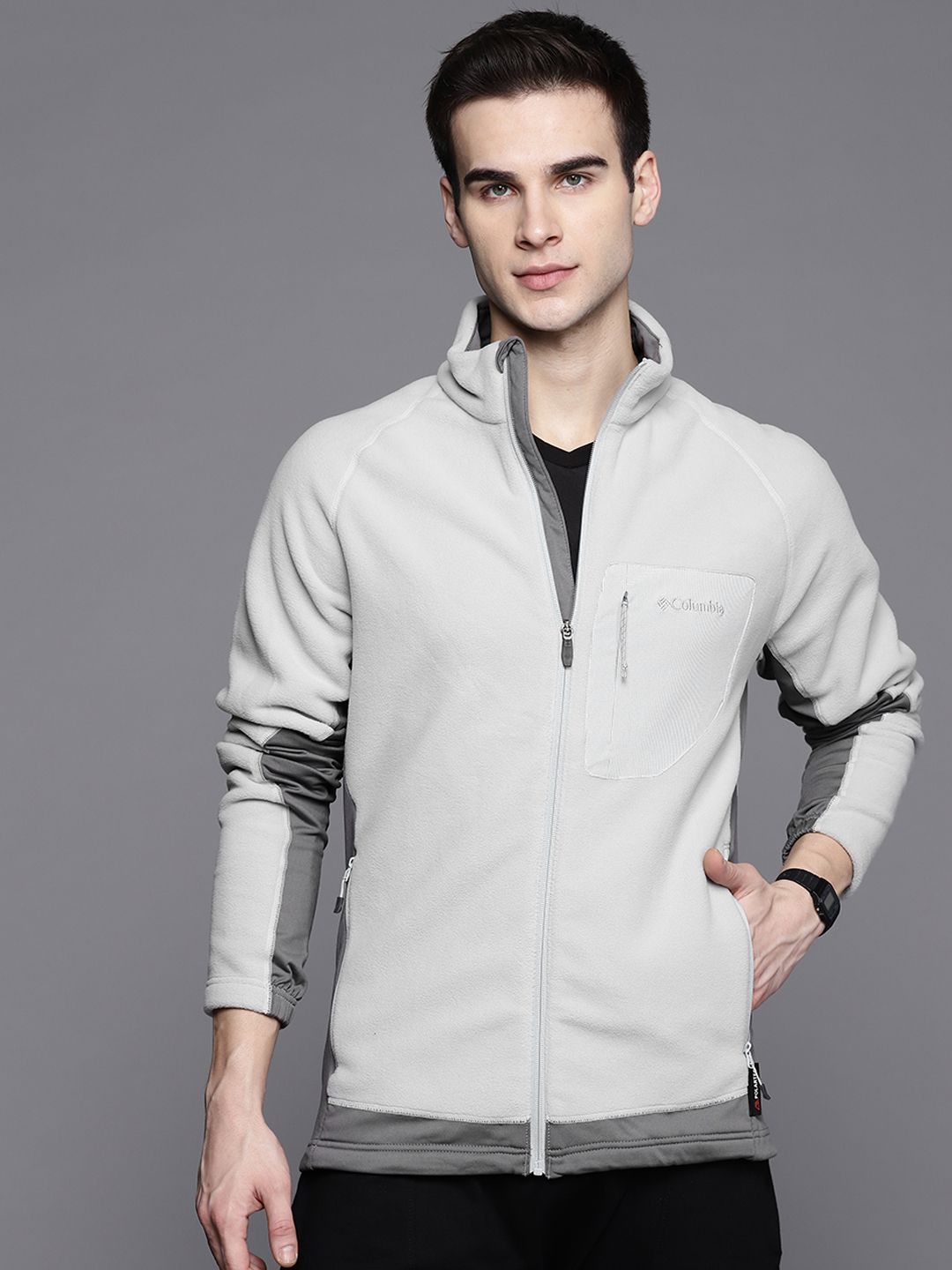 Columbia Men Grey Polar Powder Full Zip Insulator Tailored Jacket-image-18