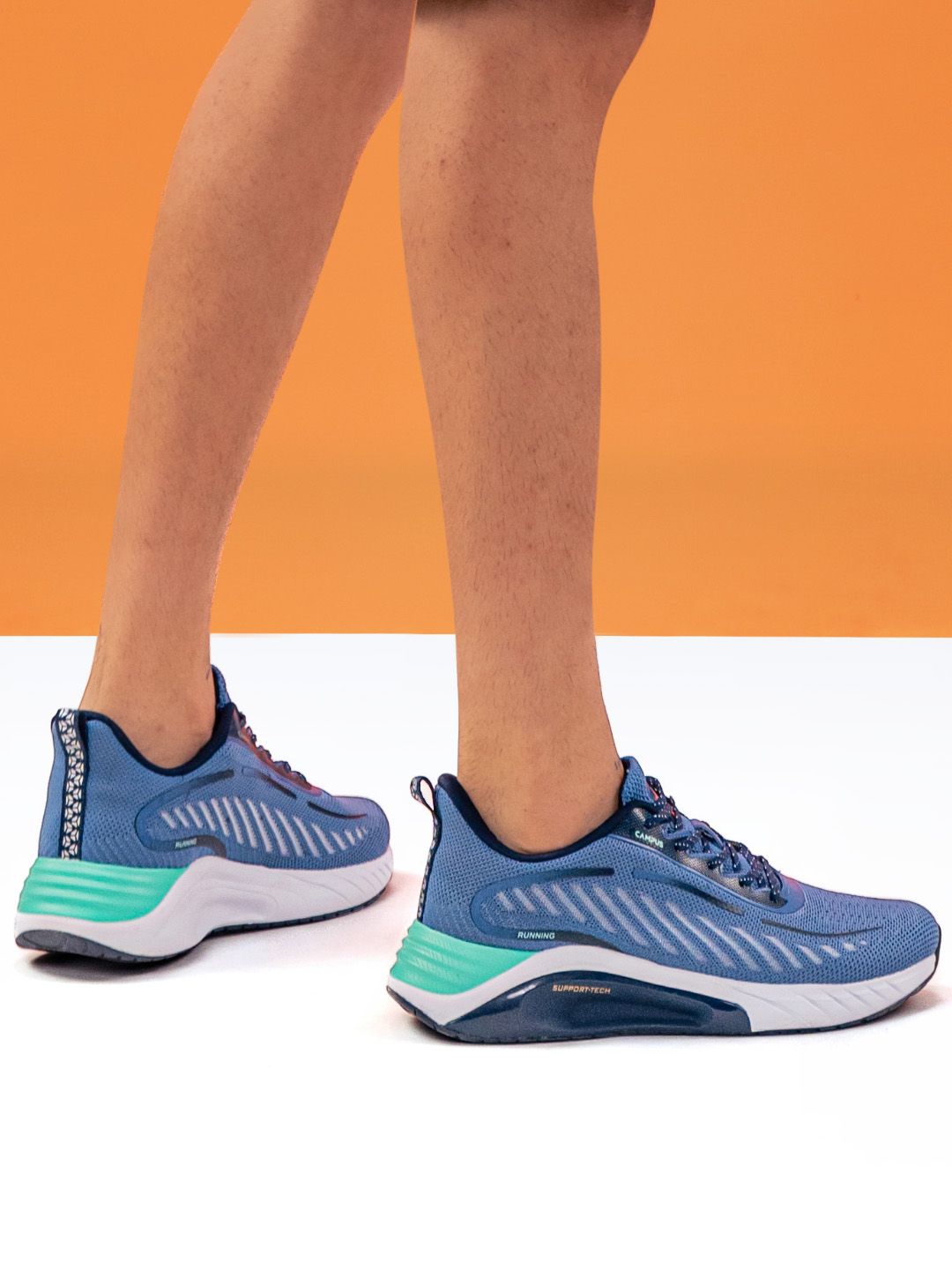 Campus Men Blue Mesh Running Shoes