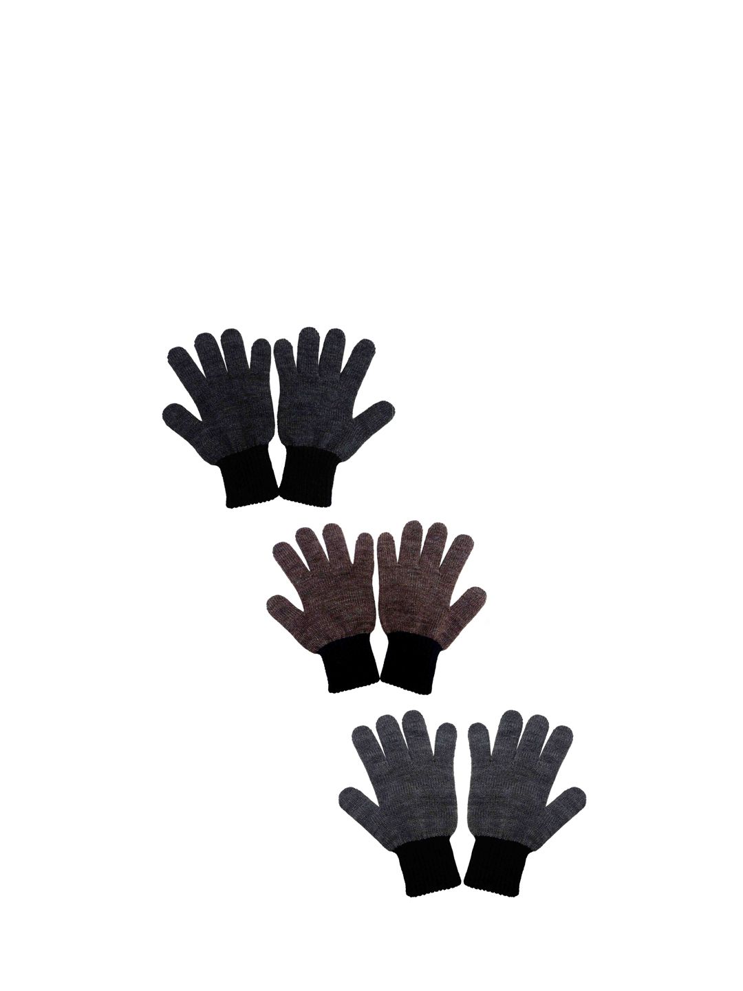 Gajraj Men Pack Of 3 Woollen Gloves-image-49
