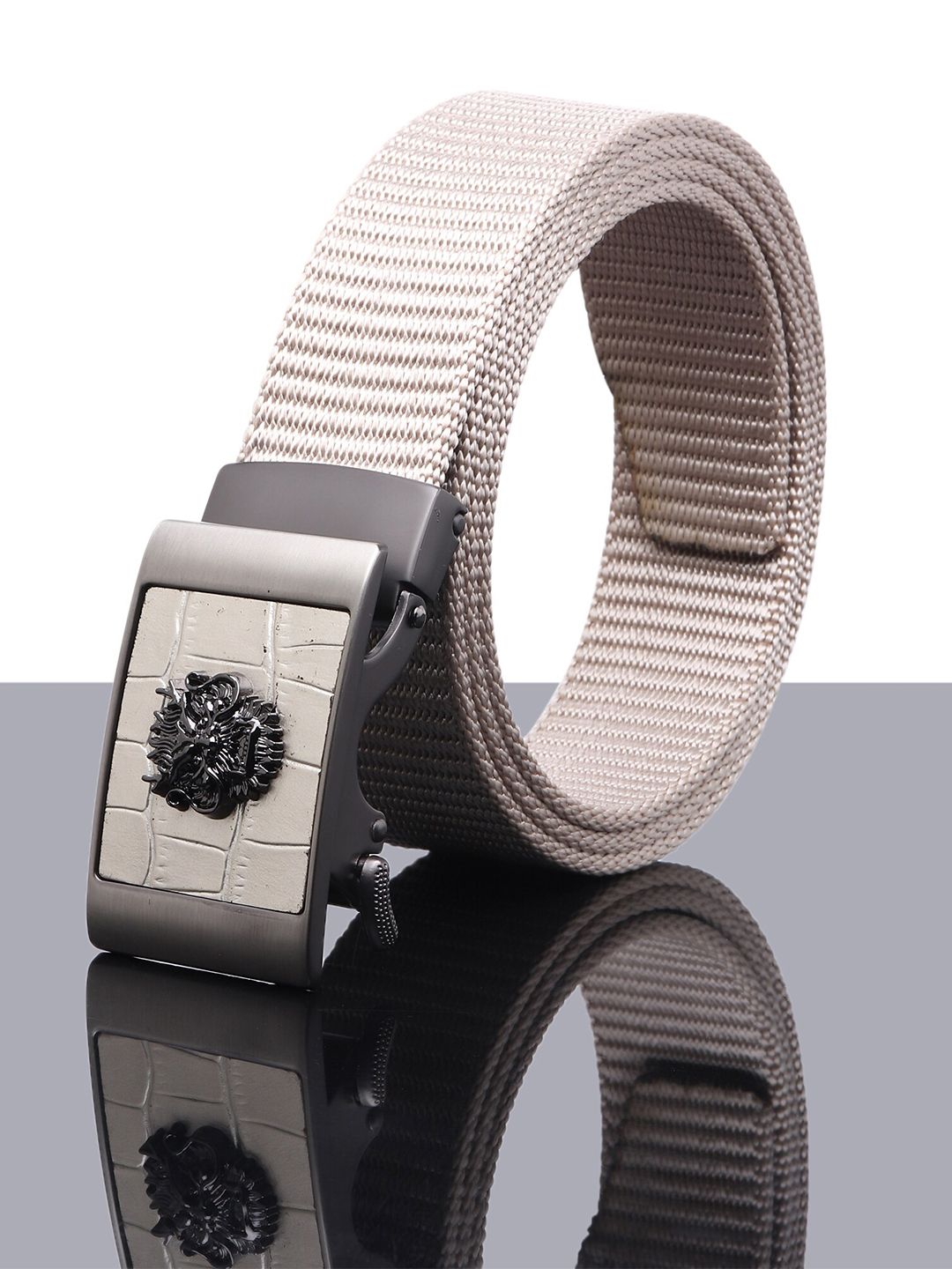 Kastner Men Beige Textured Stretchable Belt-image-32