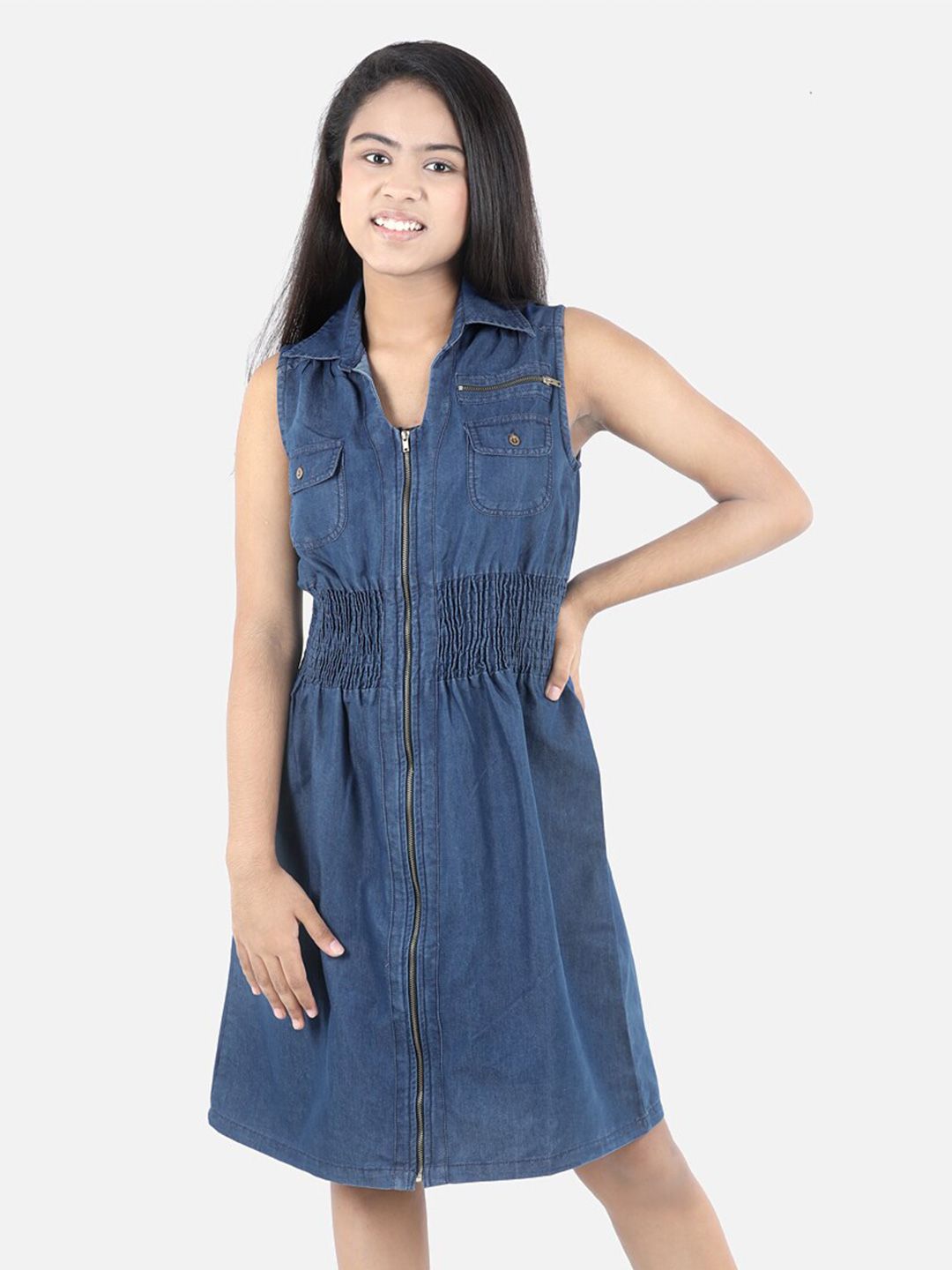 StyleStone Blue Denim Shirt Dress-picture-45