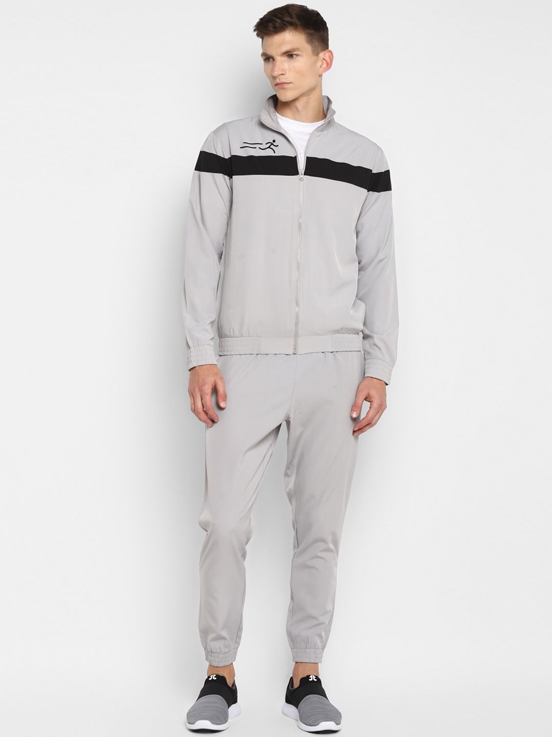 Yuuki Men Grey & Black Solid Tracksuit-picture-24