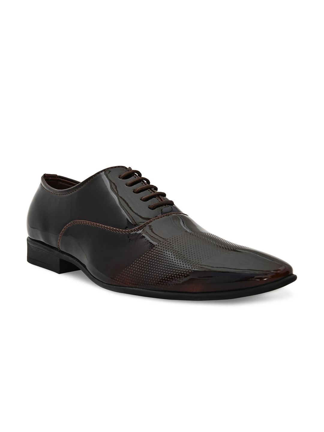 San Frissco Men Maroon Solid Handcrafted Formal Oxfords-image-9