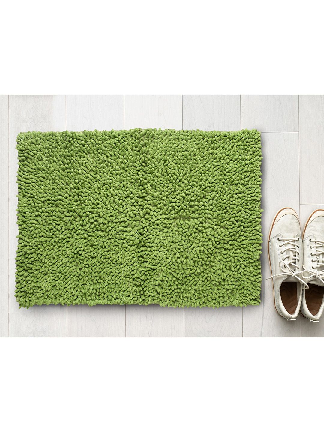 AAZEEM Green Cotton Anti Skid Rectangle Doormat-picture-45