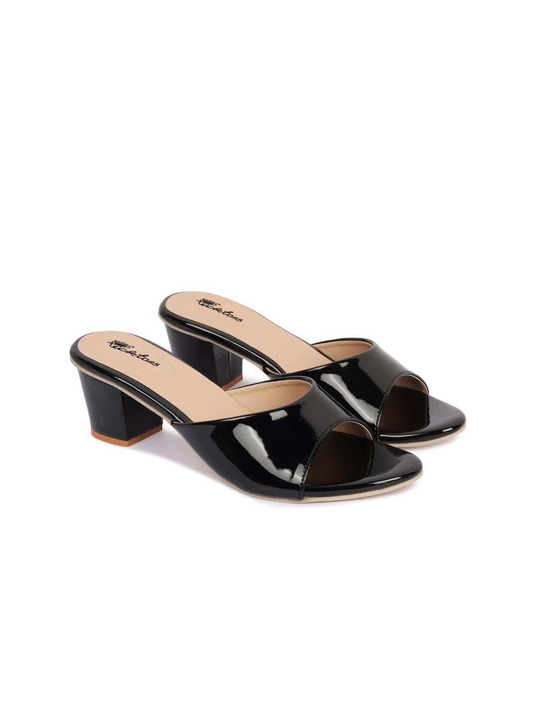 Picktoes Black Block Mules-picture-44