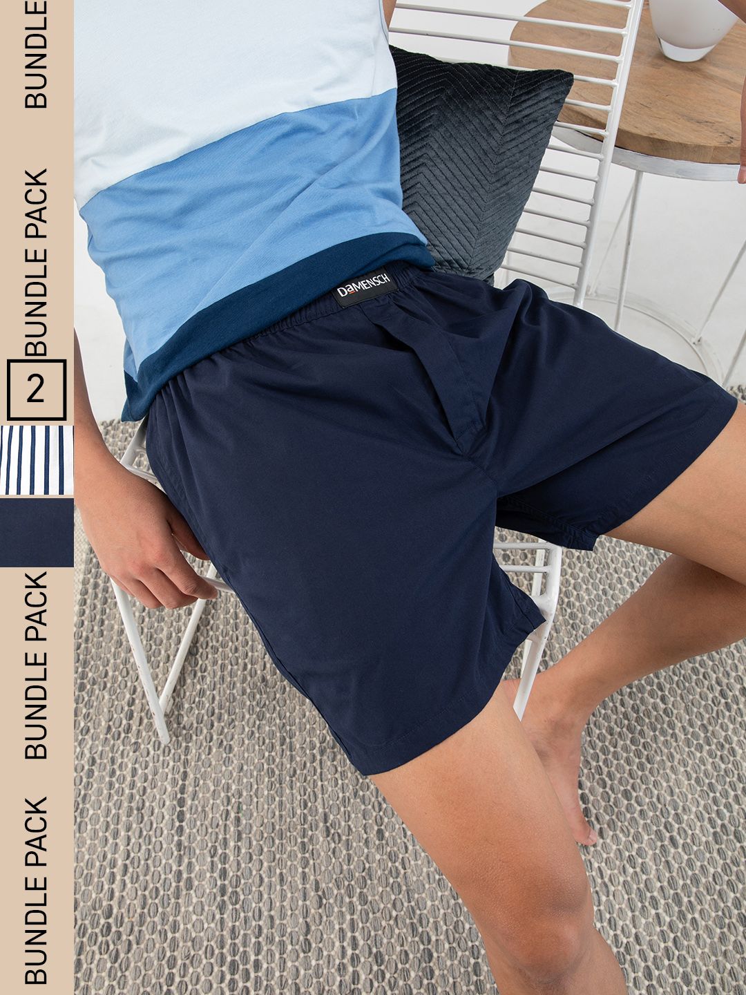 DaMENSCH Men Pack of 2 Assorted Ultra-Light Cotton Regular Fit Boxer Shorts-picture-31