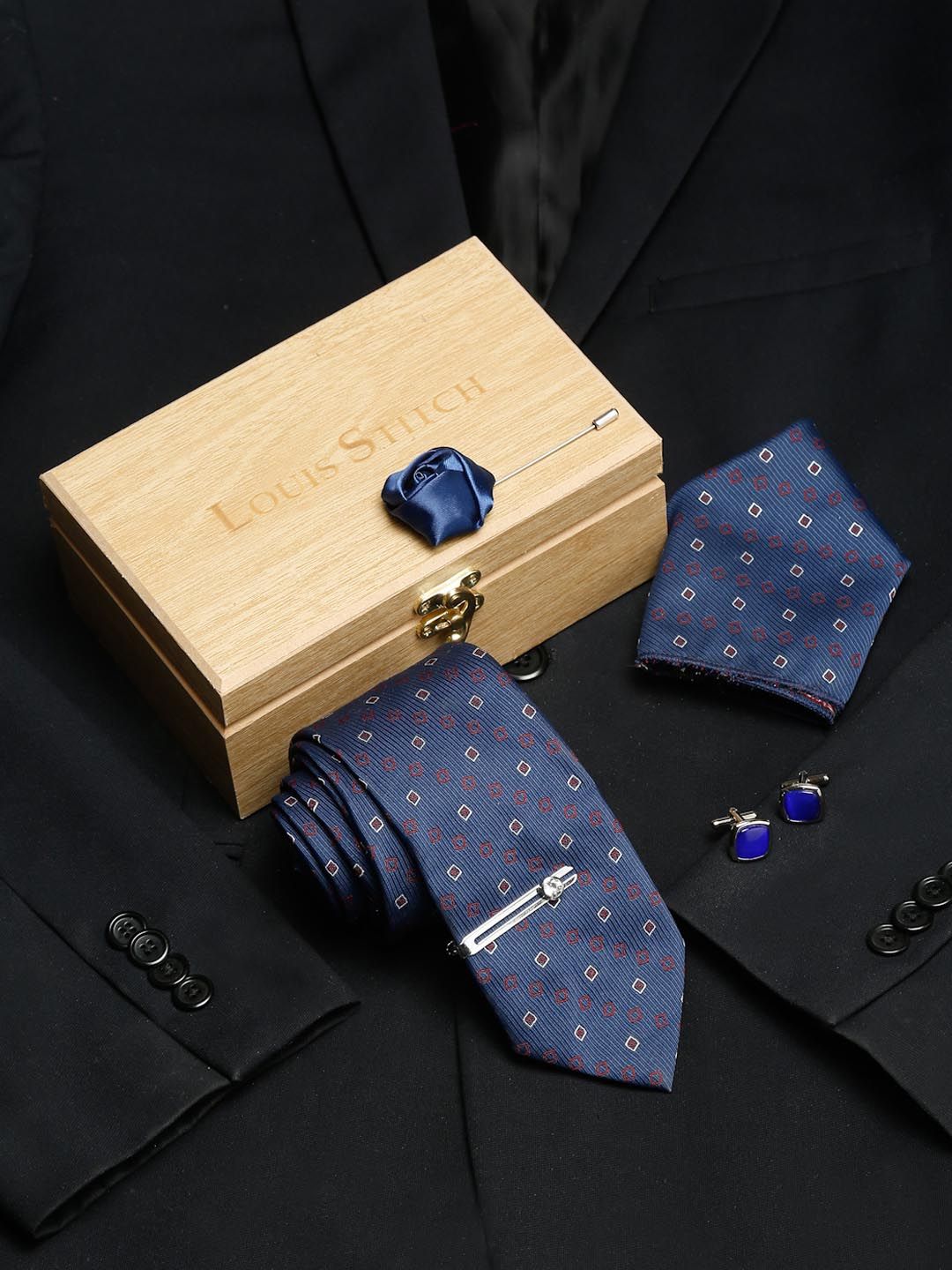 LOUIS STITCH Men's Italian Silk Necktie Accessory Gift Set-picture-40