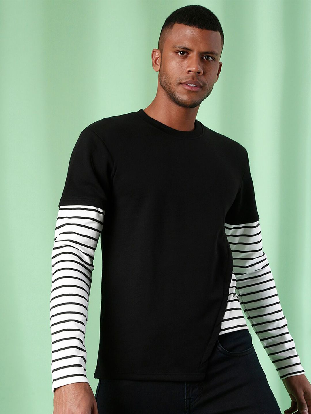 cahoot Campus Sutra Men Black Striped Sweatshirt-picture-35