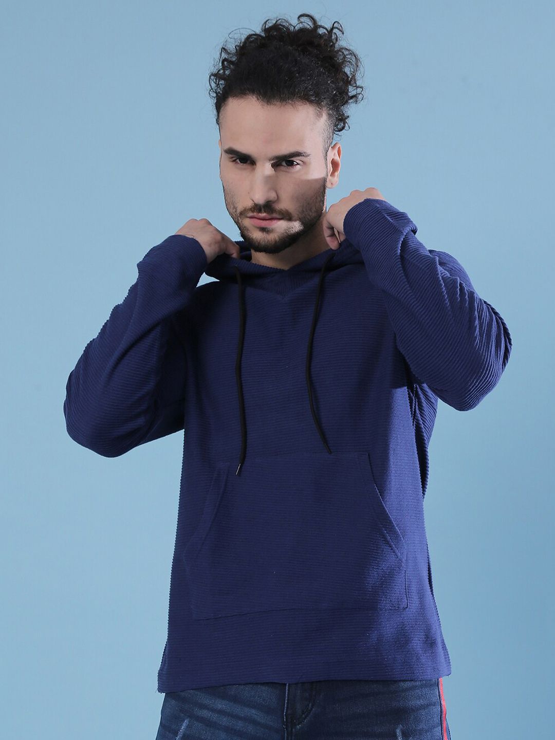 cahoot Campus Sutra Men Navy Blue Hooded Sweatshirt-picture-24