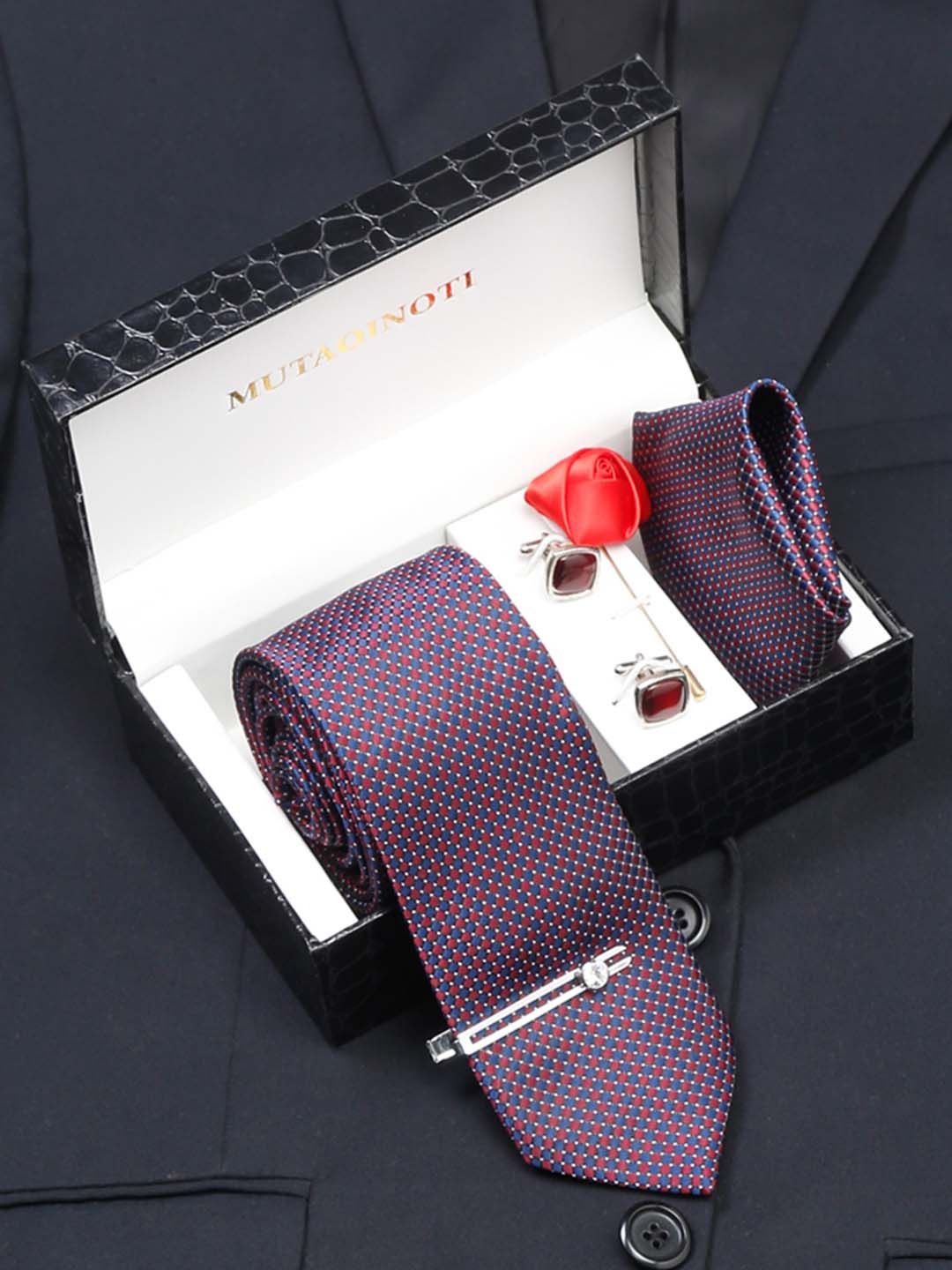 MUTAQINOTI Men Silk Blend Necktie Accessory Gift Set-picture-28
