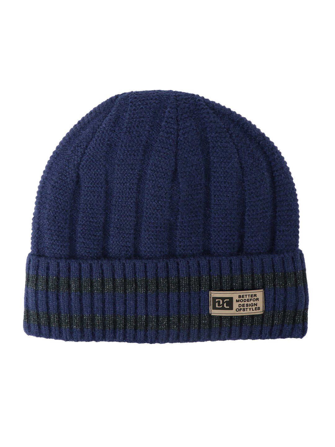 iSWEVEN Unisex Blue Woolen Beanie-picture-12