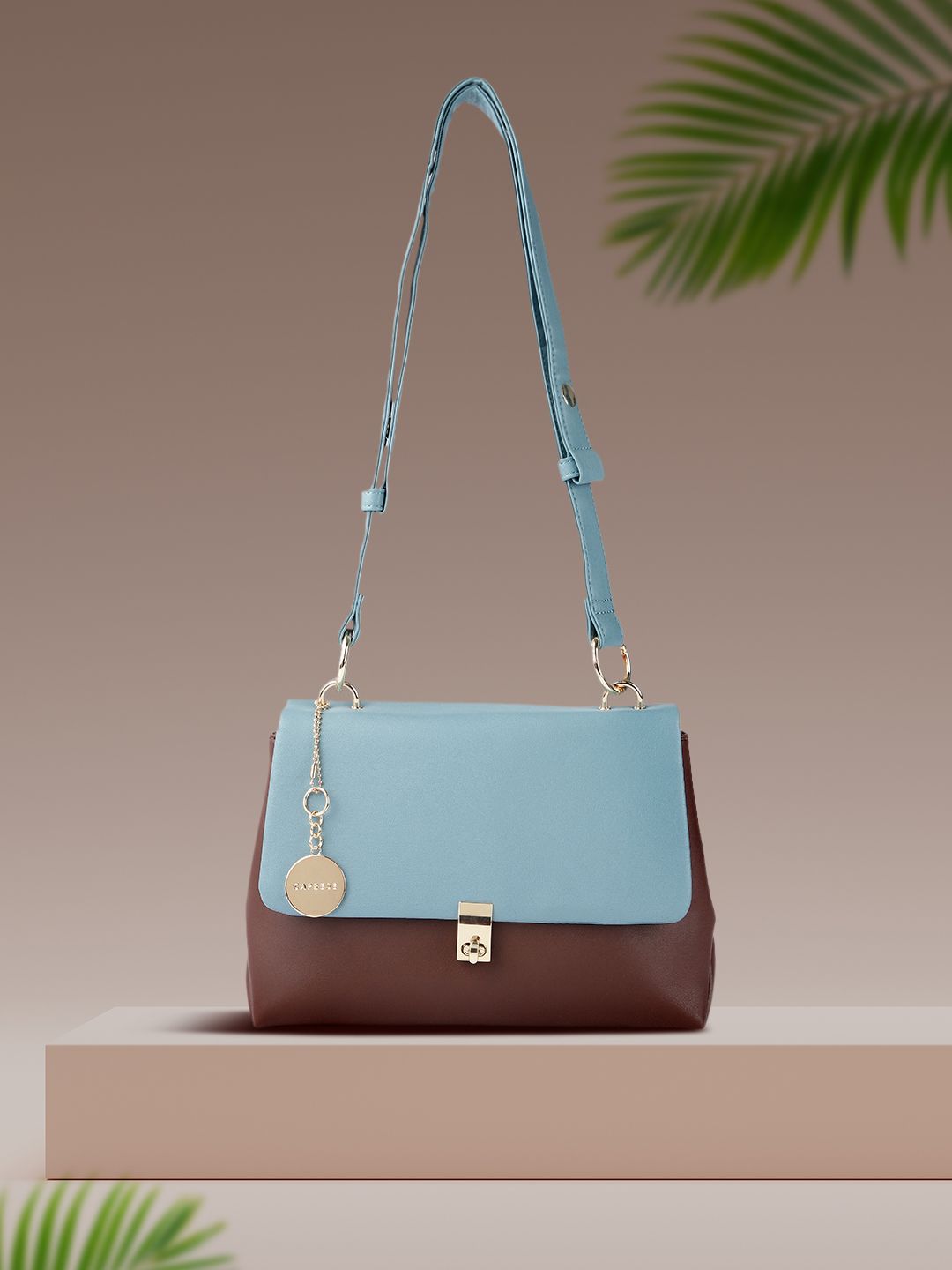 Caprese Blue PU Structured Sling Bag-image-32