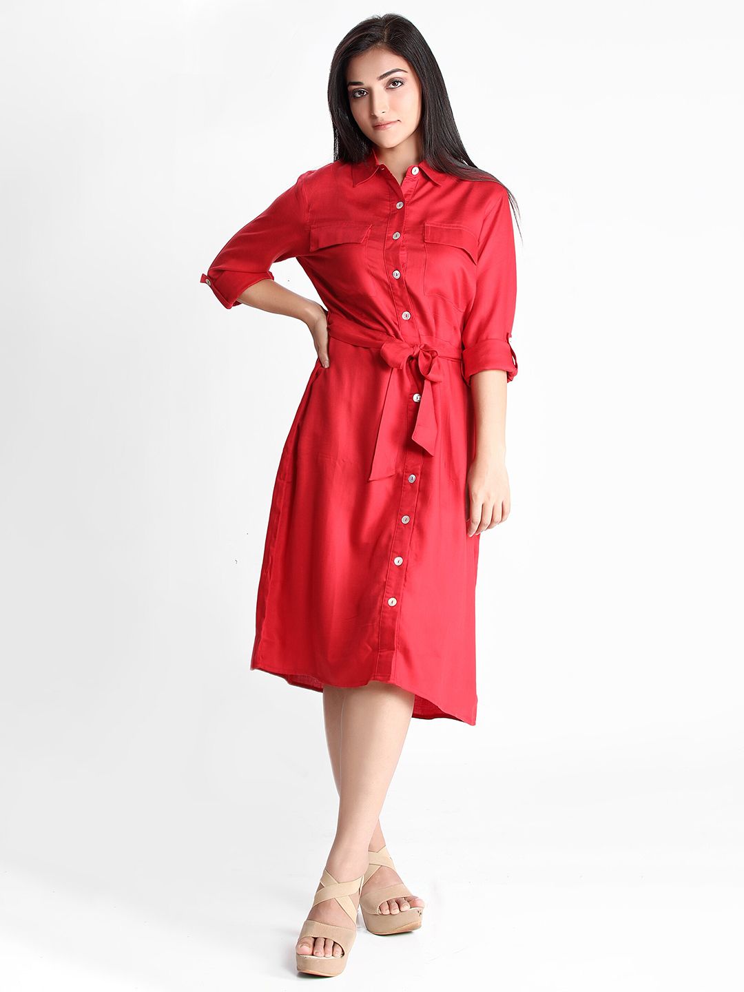Dream of Glory Inc Red Shirt Dress-picture-12