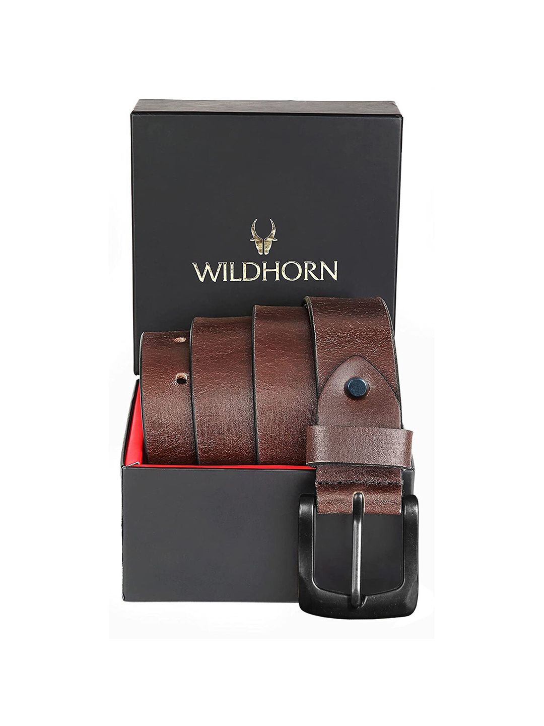 WildHorn Men Brown Leather Belt-image-28