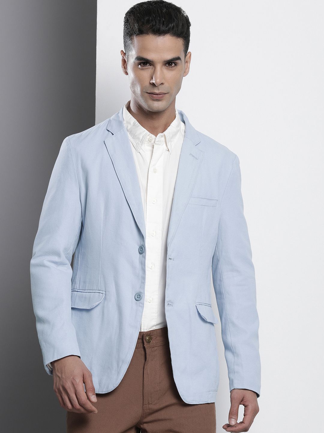 The Indian Garage Co Men Solid Cotton Blazer-picture-39