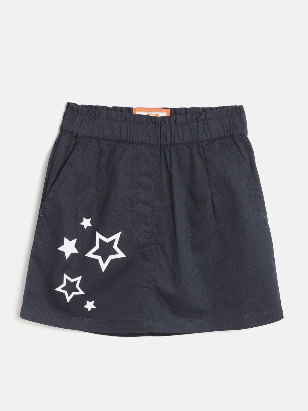 toothless Navy Blue & White Pure Cotton Star Print Skirt-picture-25
