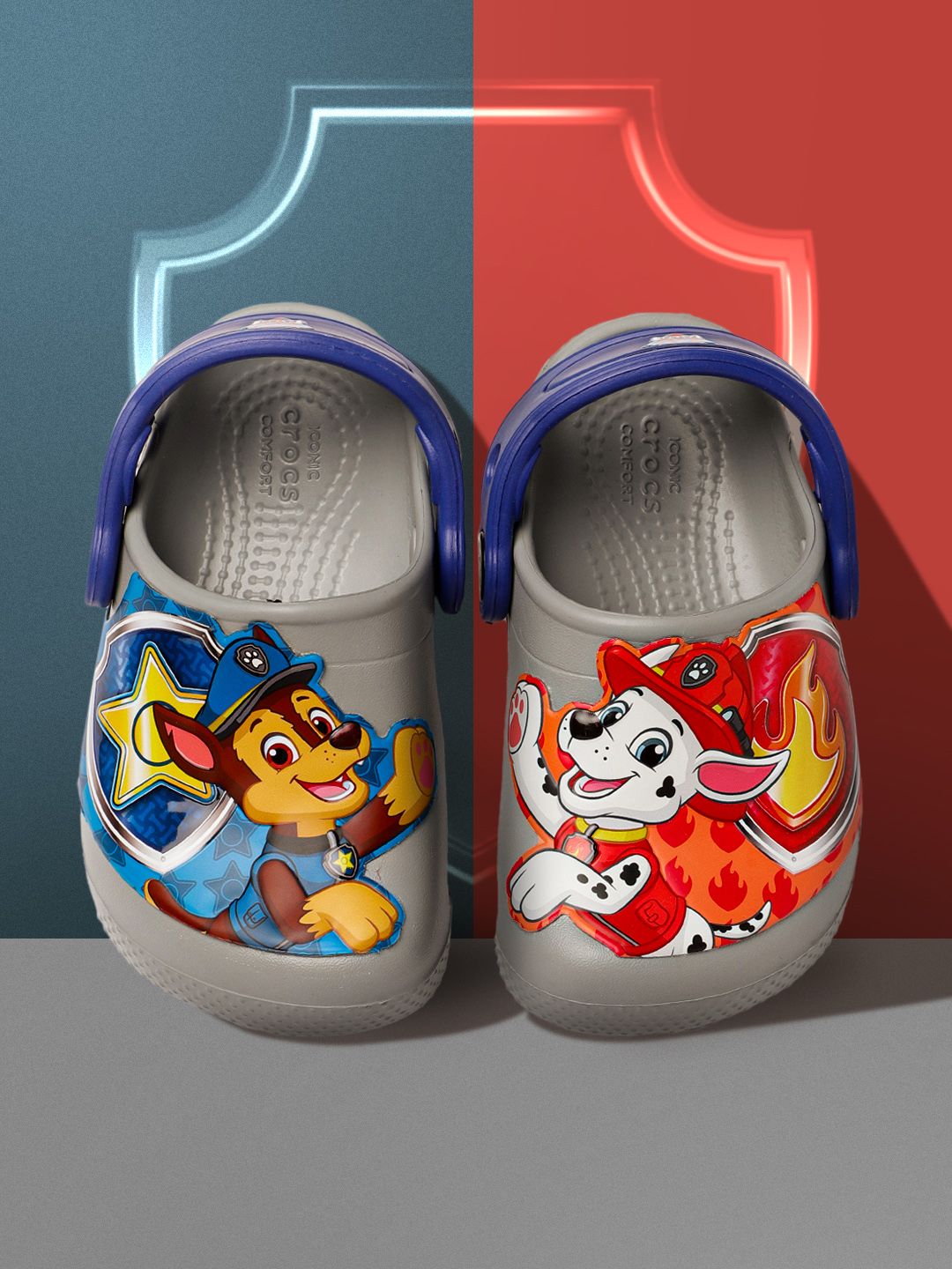 Crocs Kids Grey Printed Paw Patrol Patch Clogs-image-47