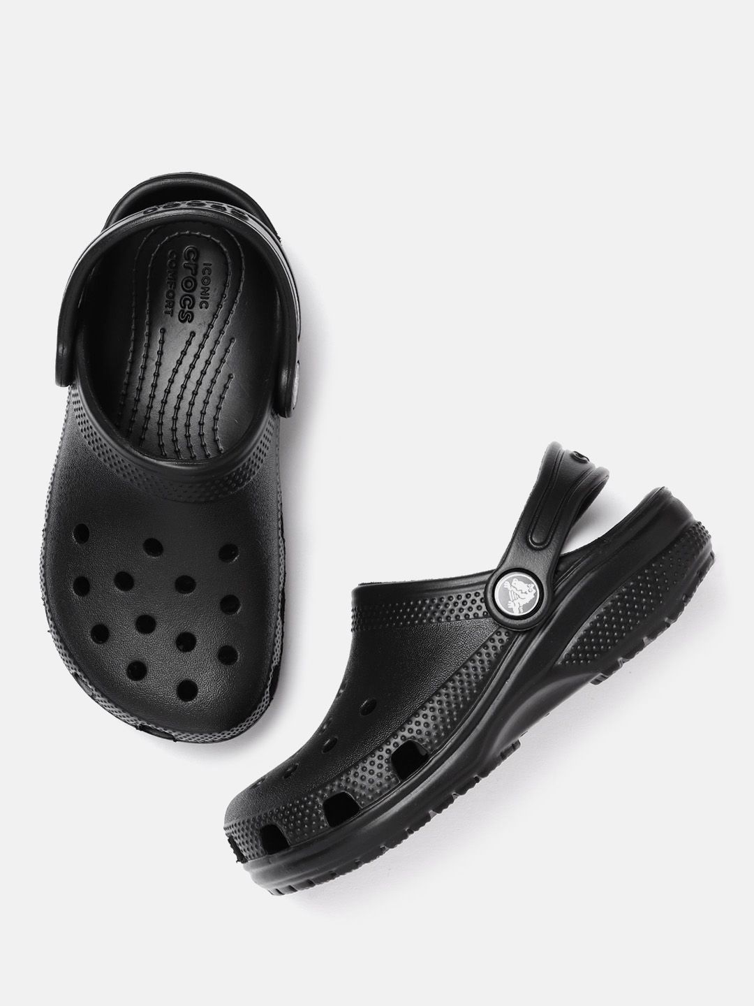 Crocs Kids Black Solid Croslite Clogs-image-46