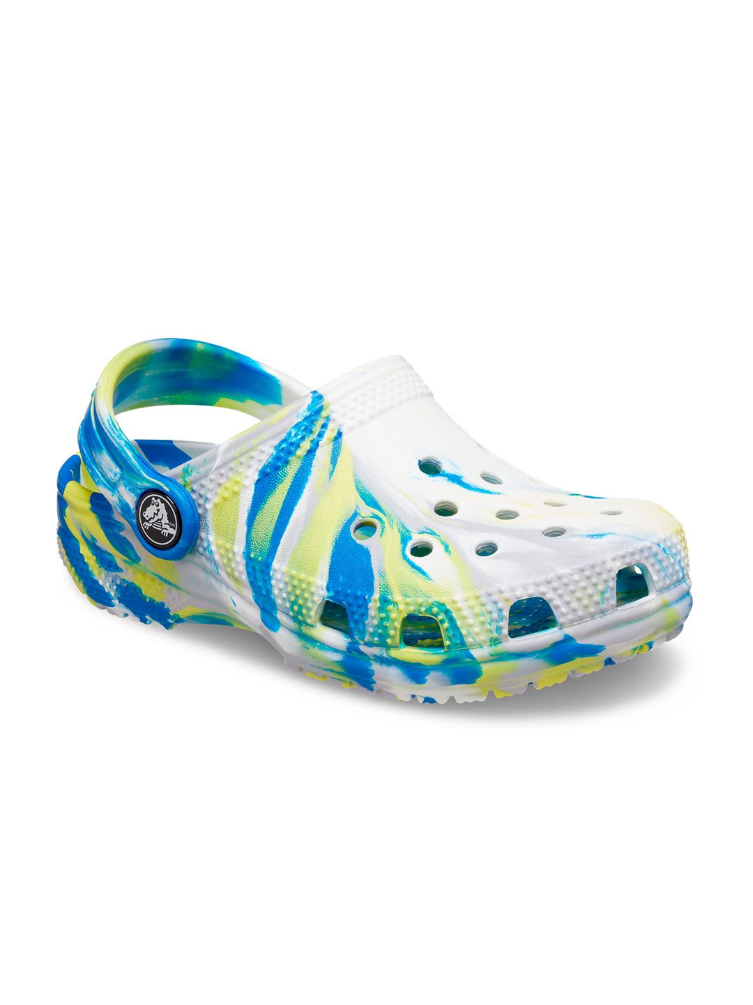 Crocs Kids White & Blue Marble Printed Croslite Classic Clogs - Price ...