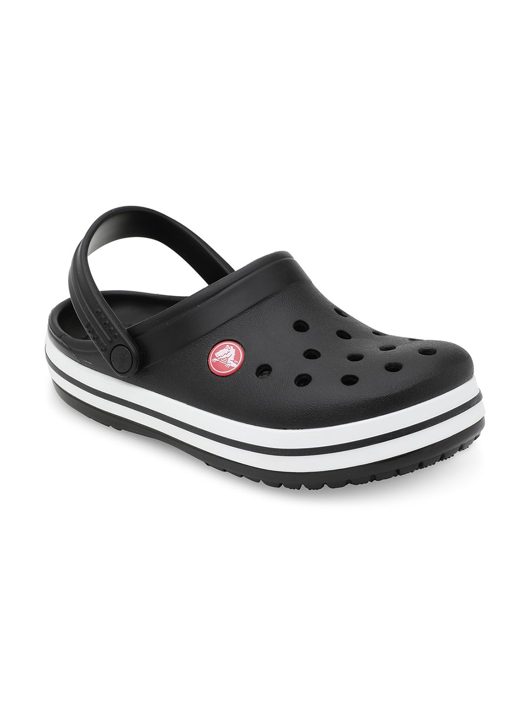 Crocs Kids Black & White Clogs Sandals-image-8