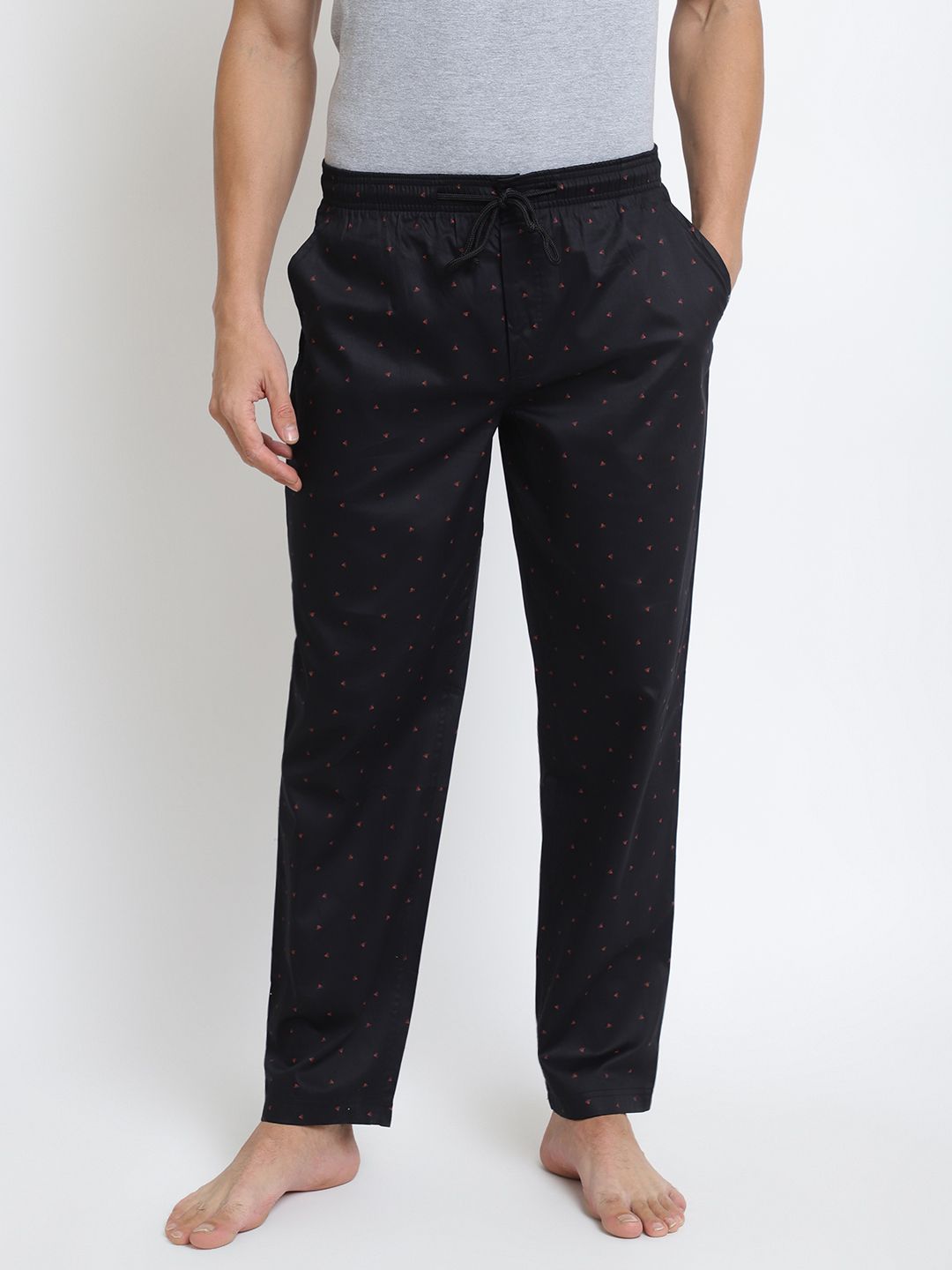 van heusen innerwear Van Heusen Men Black & Red Printed Lounge Pants-picture-19