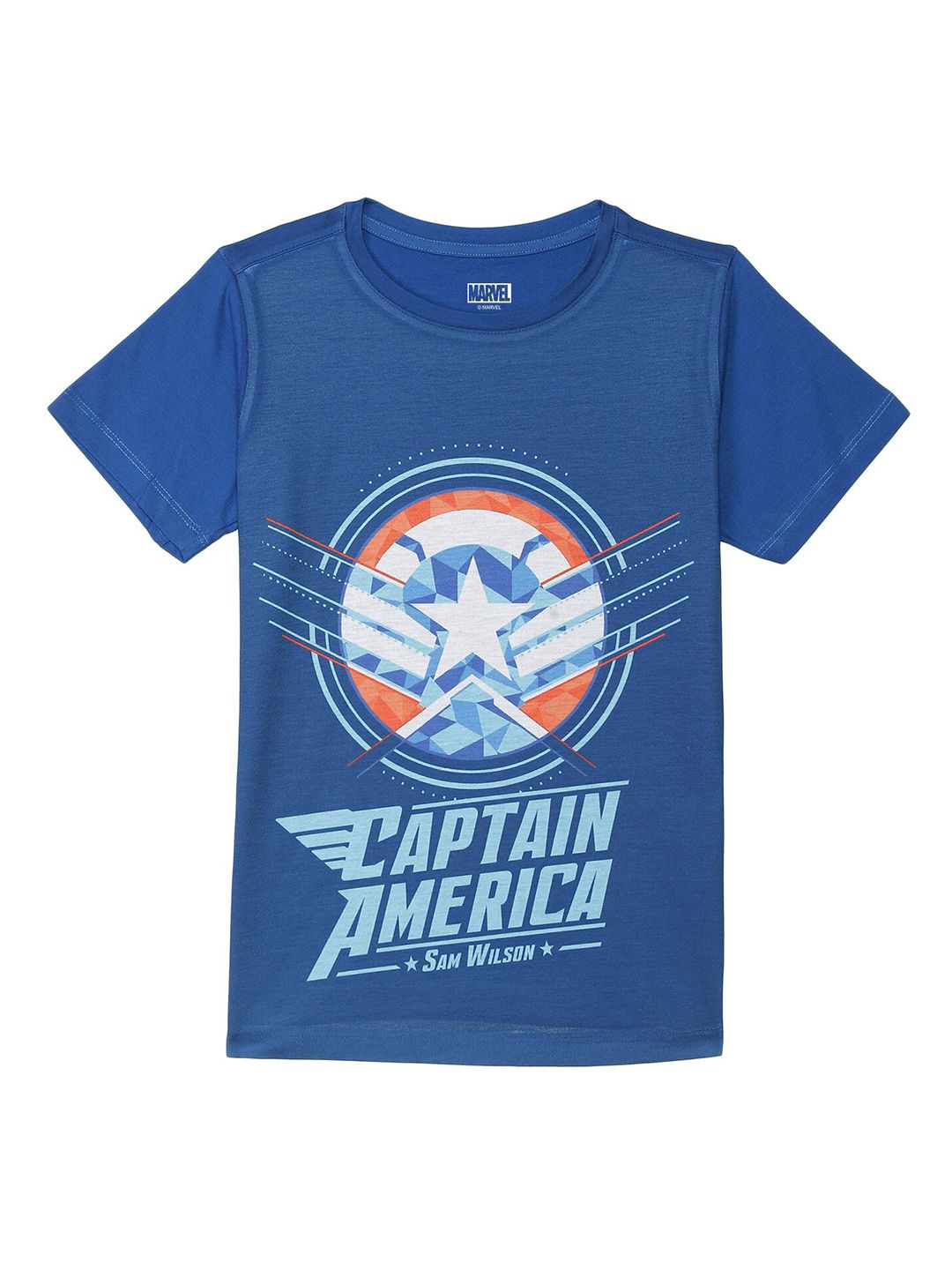 Marvel by Wear Your Mind Boys Blue Captain America Printed T-shirt-picture-19