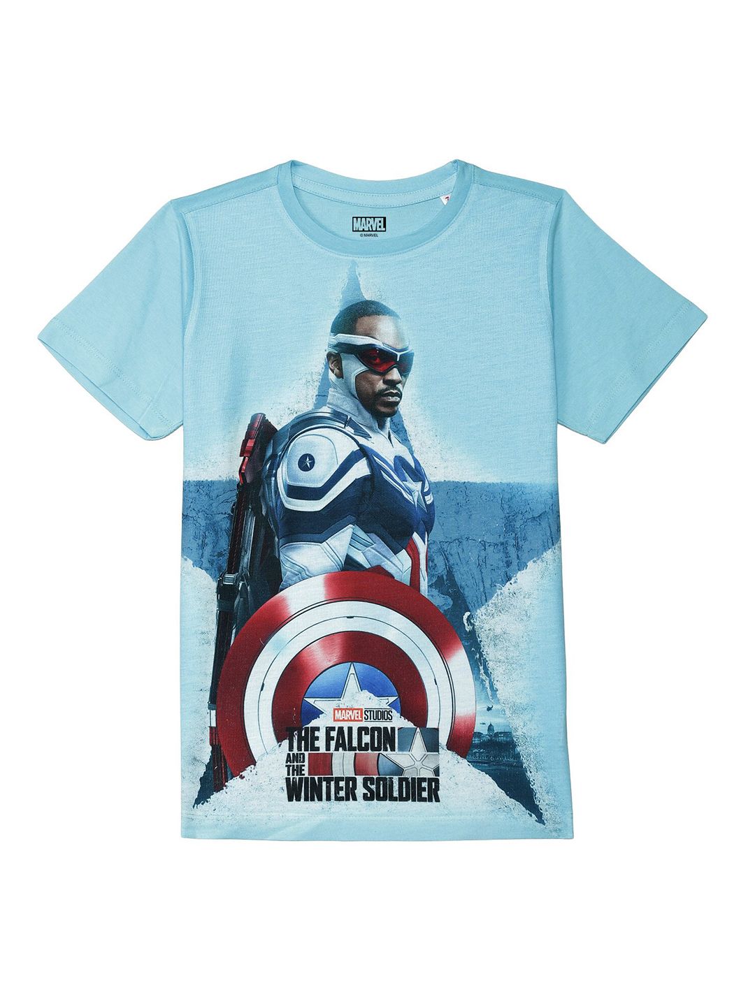 Marvel by Wear Your Mind Boys Blue Captain America Printed T-shirt-picture-17