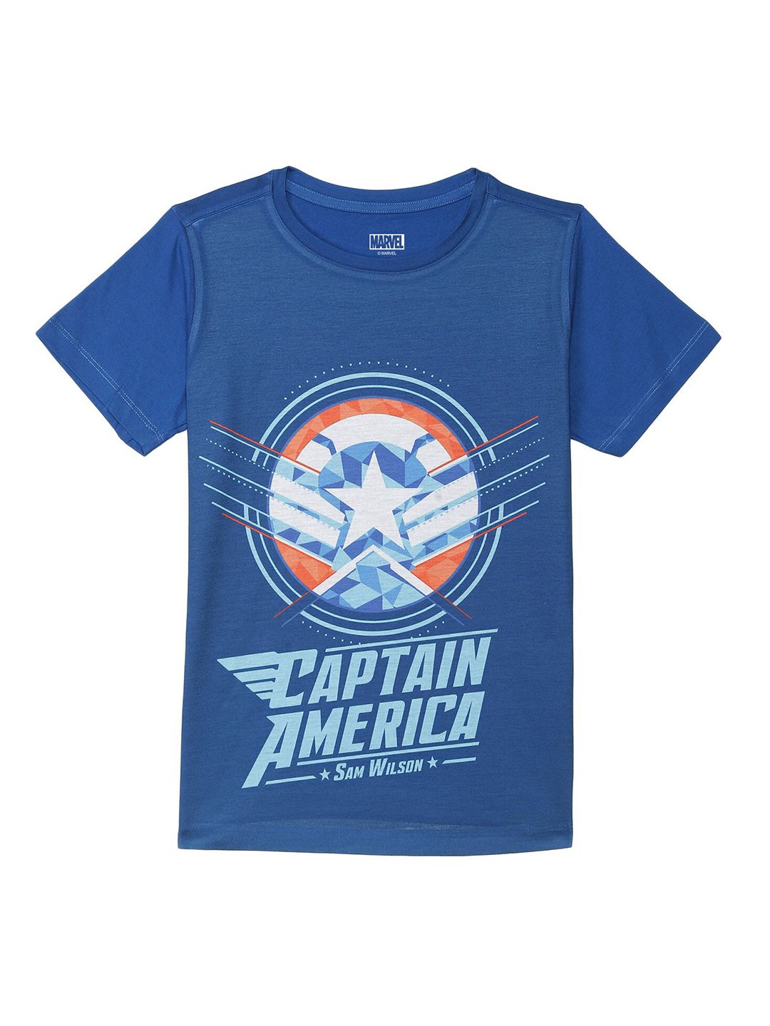 Marvel by Wear Your Mind Boys Blue Captain America Printed T-shirt-picture-14
