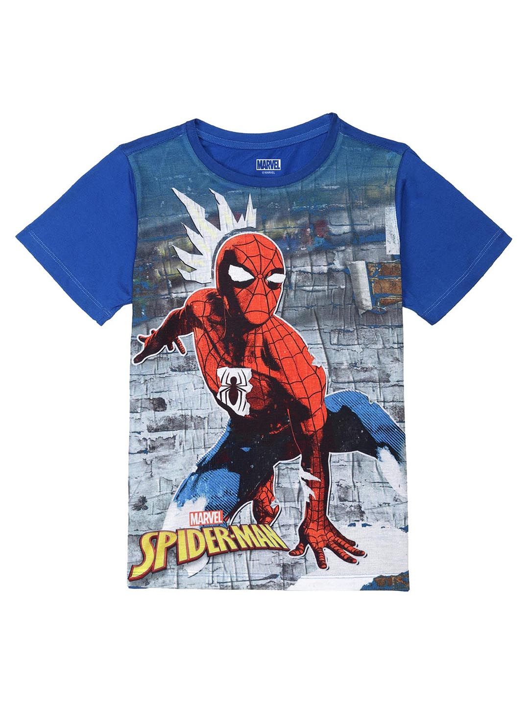 Marvel by Wear Your Mind Boys Blue Spiderman Printed T-shirt-picture-54
