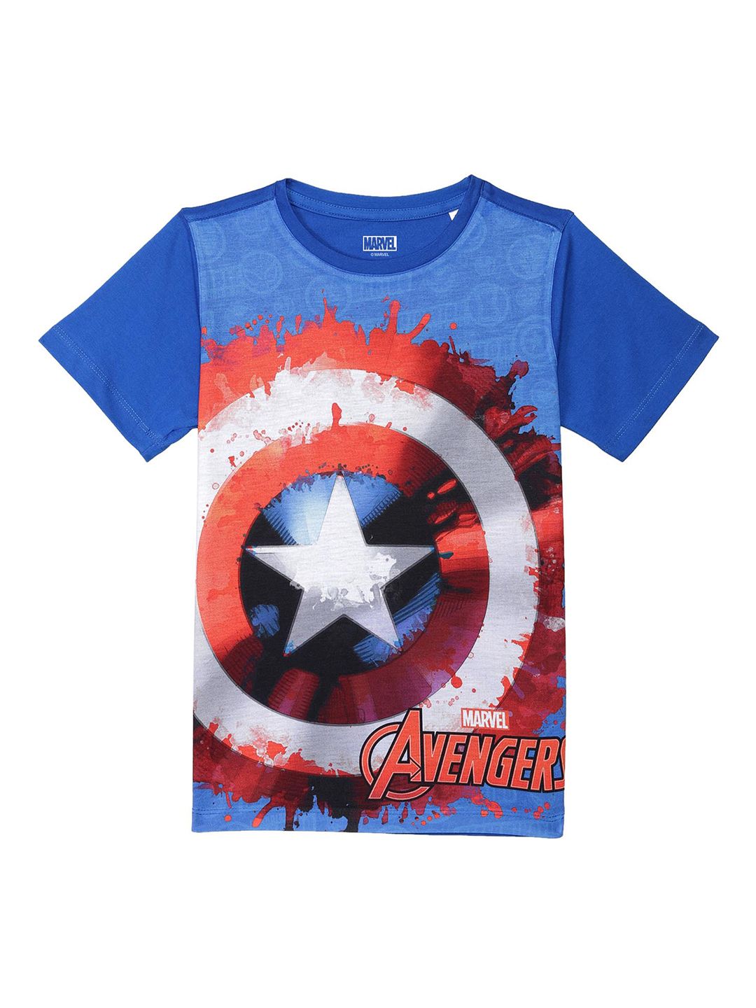 Marvel by Wear Your Mind Boys Blue Captain America Printed T-shirt-picture-30