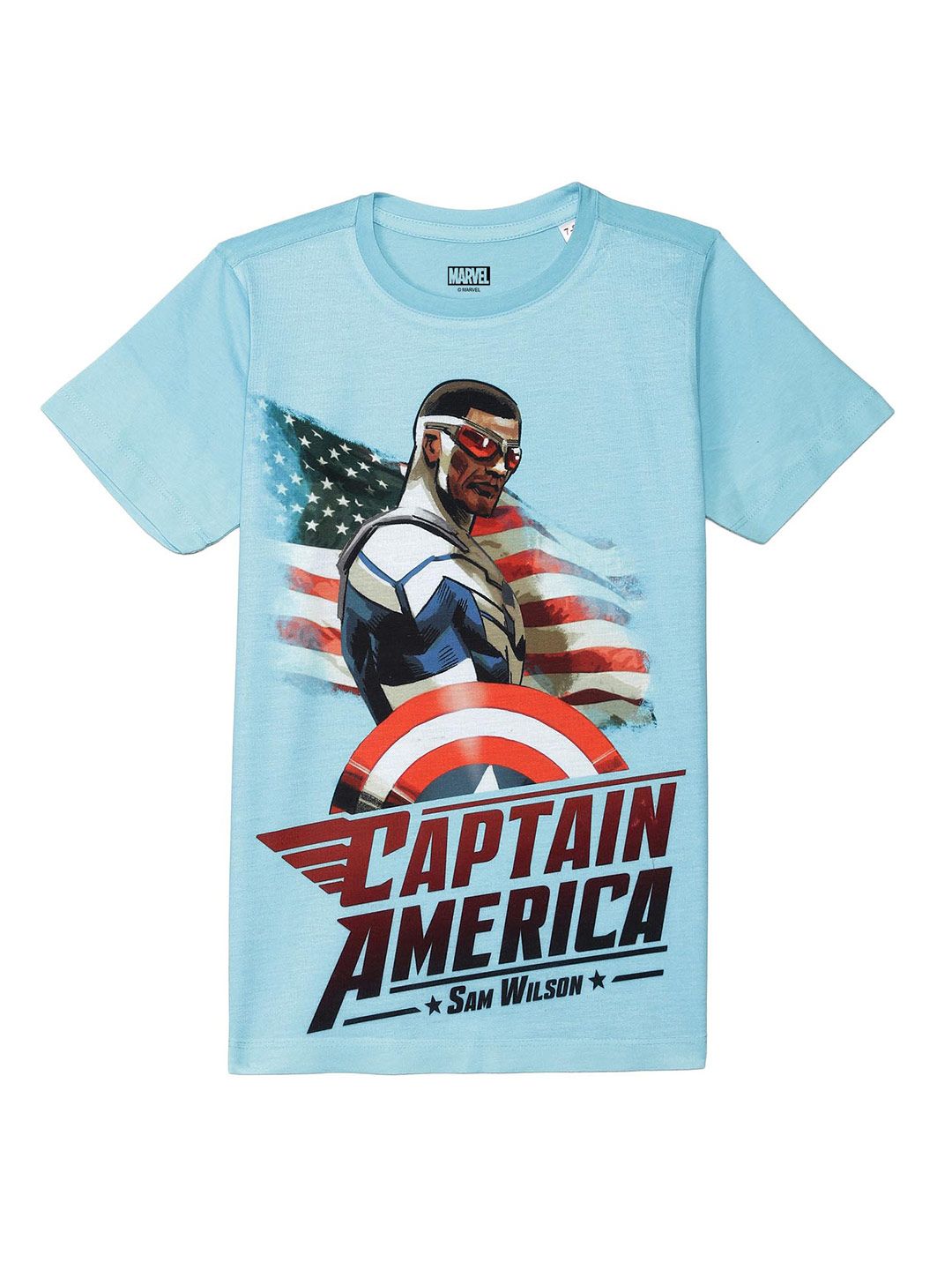 Marvel by Wear Your Mind Boys Blue Captain America Printed T-shirt-picture-29