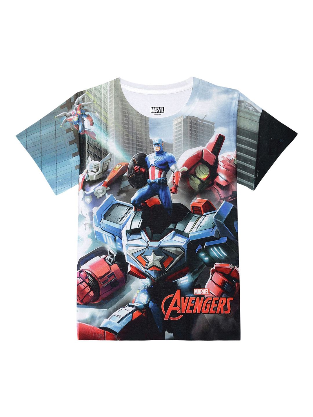 Marvel by Wear Your Mind Boys Blue & Grey Avengers Printed T-shirt-picture-40