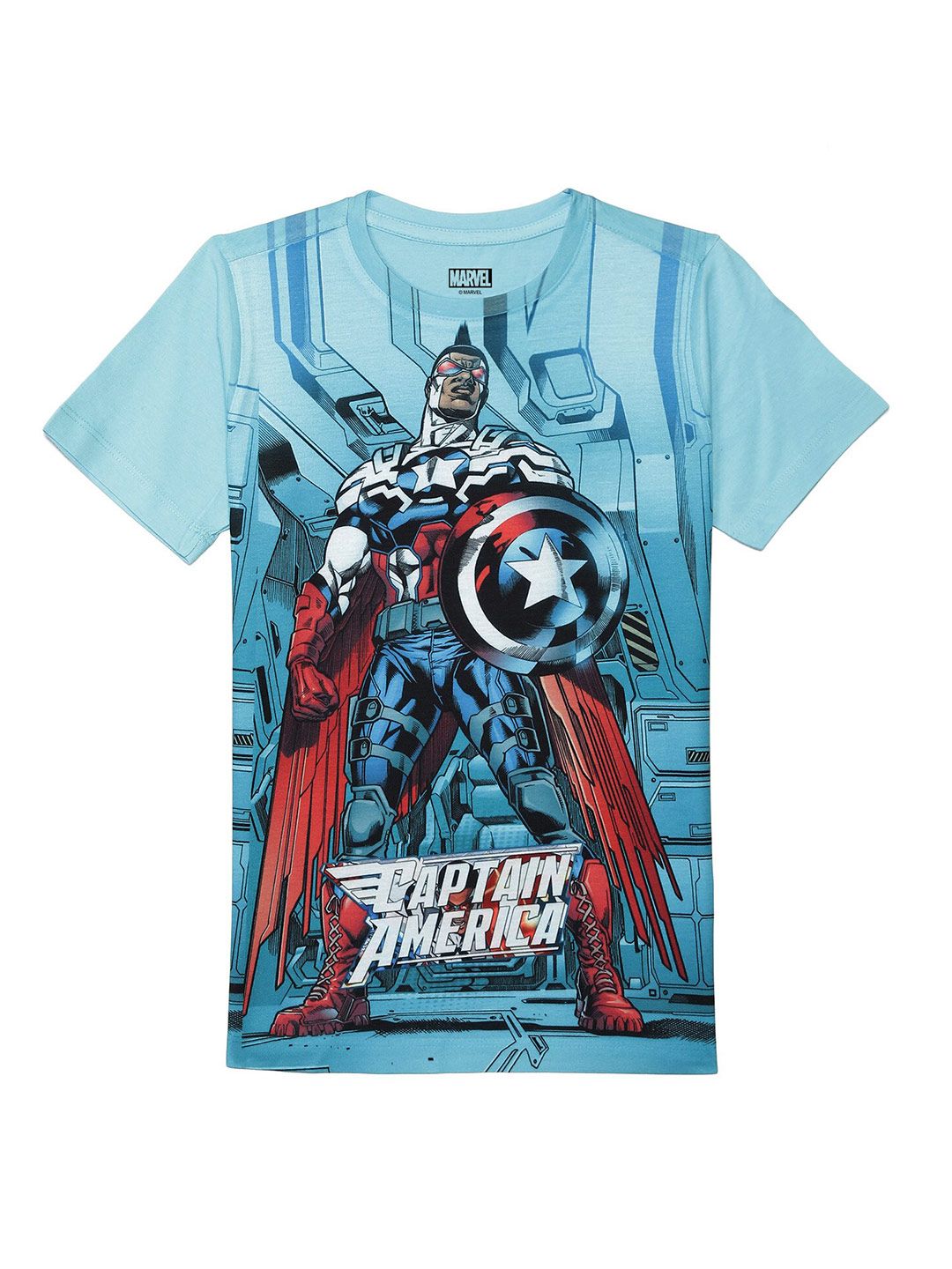 Marvel by Wear Your Mind Boys Blue Captain America Printed T-shirt-picture-28